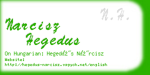 narcisz hegedus business card